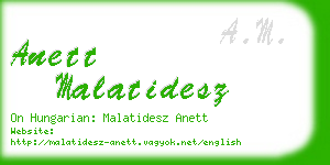 anett malatidesz business card